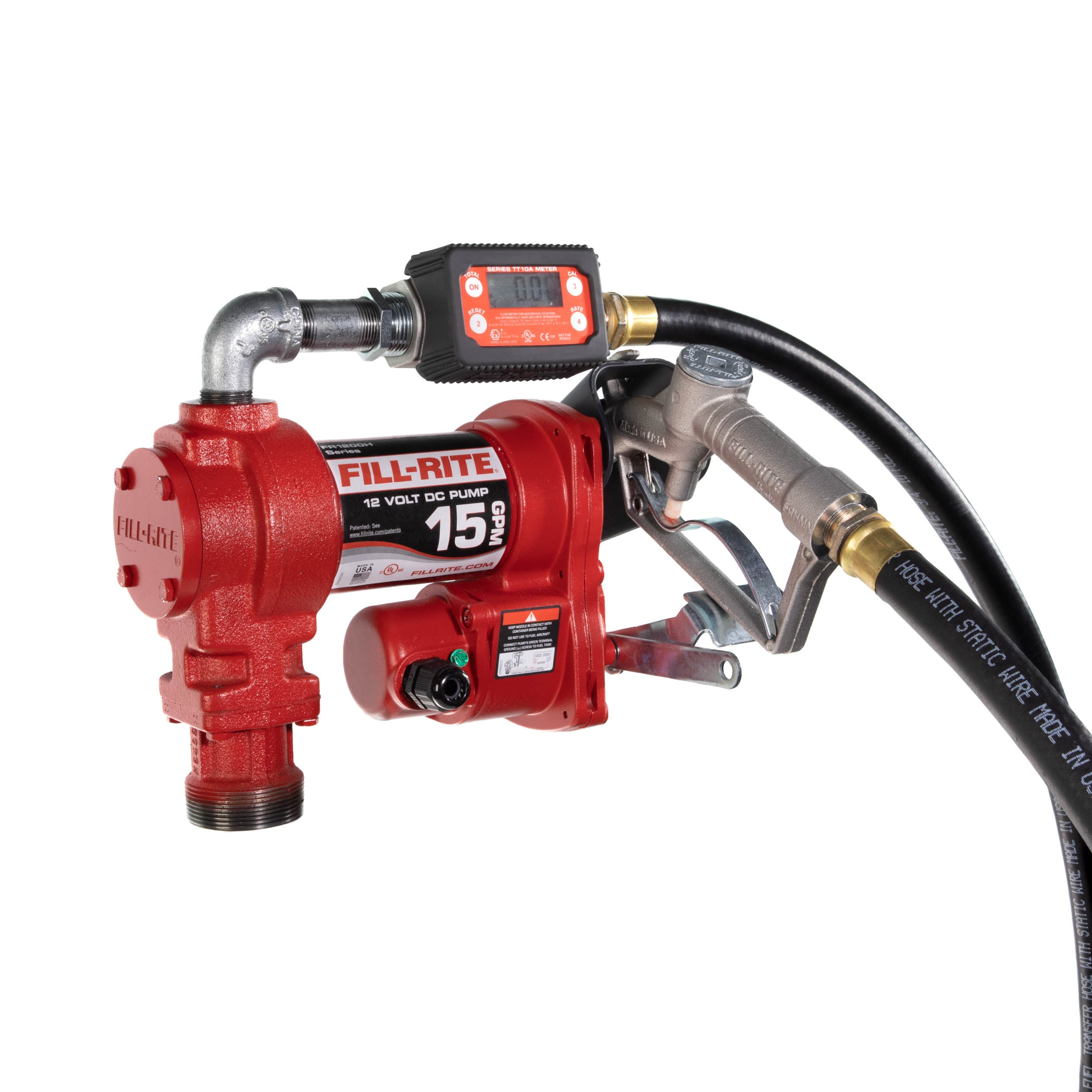 Fill-Rite FR1219H - 12V DC 57 Lpm Fuel Transfer Pump with Nozzle & Digital Meter