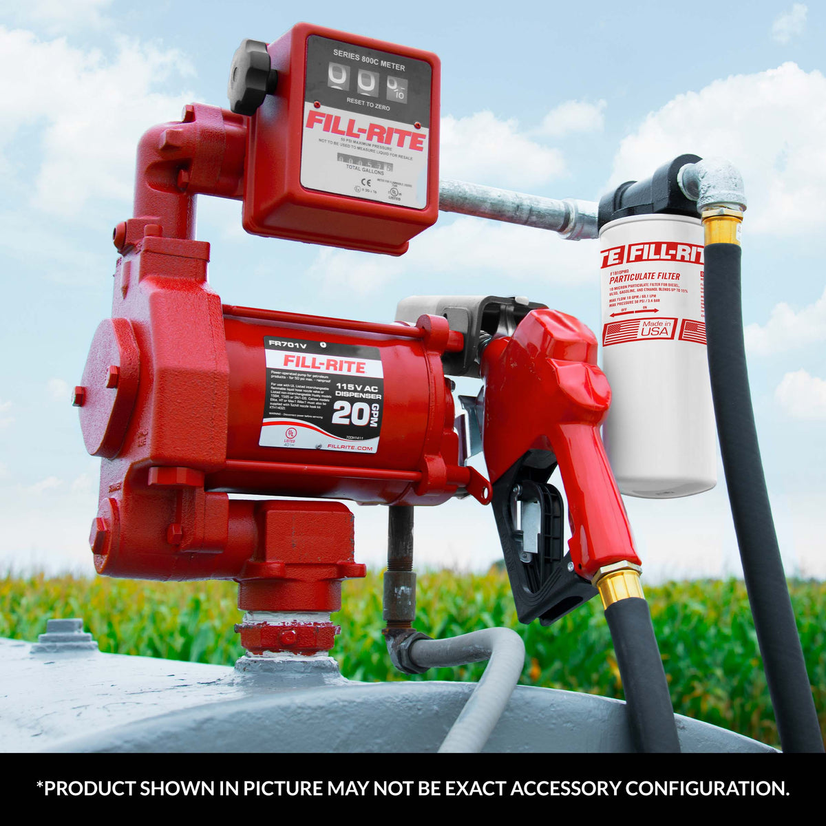 Fill Rite Pump Front View Fill-Rite FR7011VA Fuel Transfer Pump, Mechanical Meter and Auto Nozzl ...