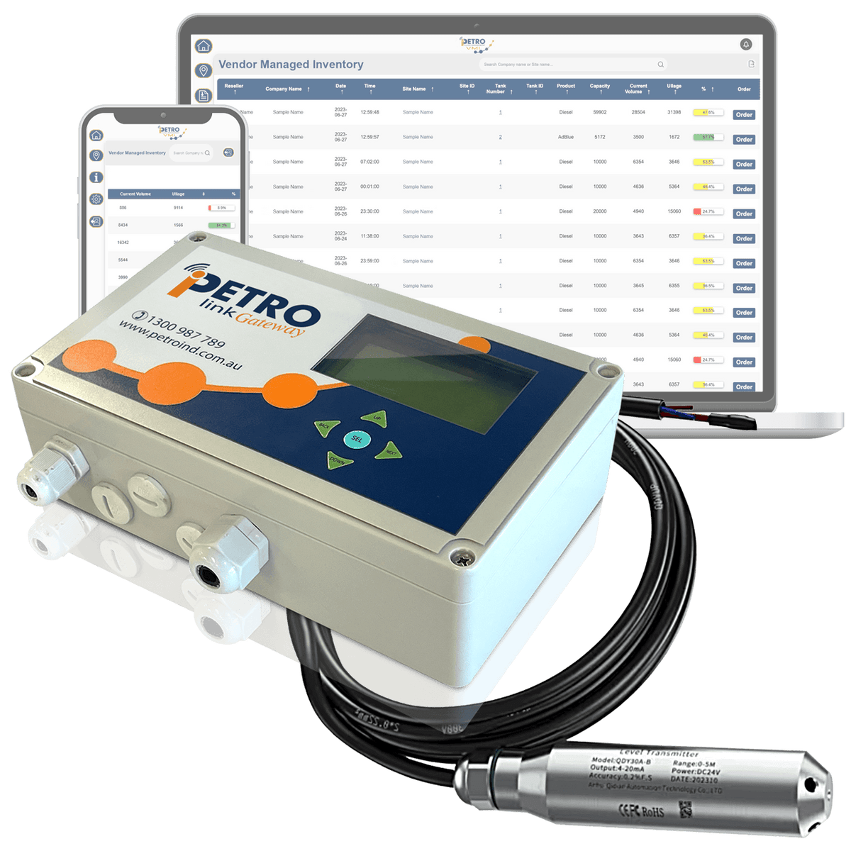 Online iPETRO Link Gateway Tank Gauge (ATG) c/w one Probe