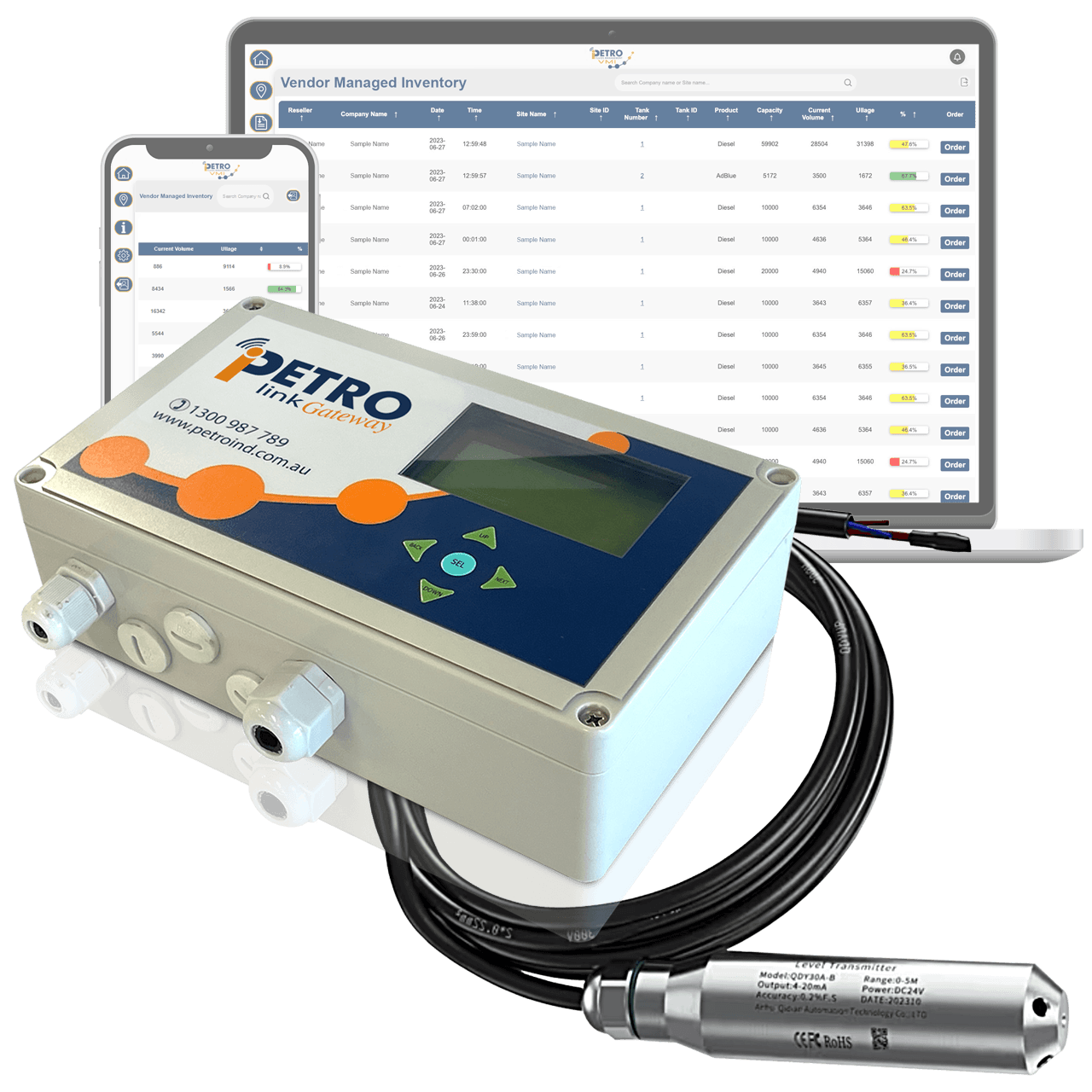 Online iPETRO Link Gateway Tank Gauge (ATG) c/w one Probe